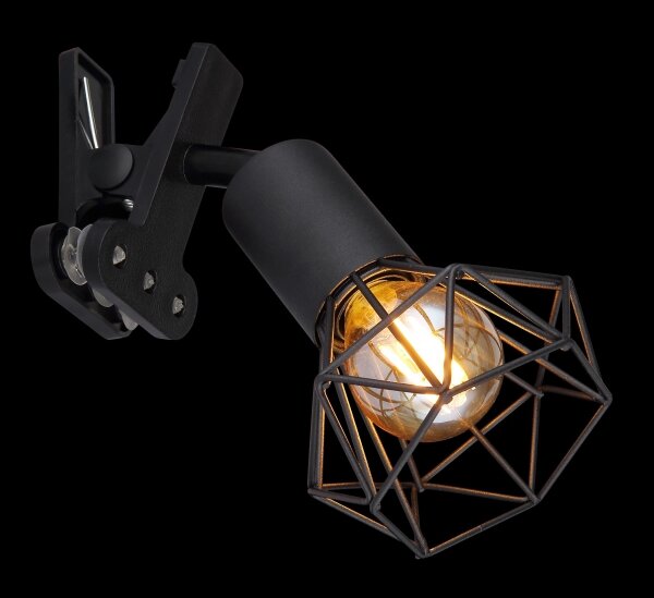 Globo 54802SK - Nástěnná lampa s klipem XARA I 1xE14/40W/230V černá