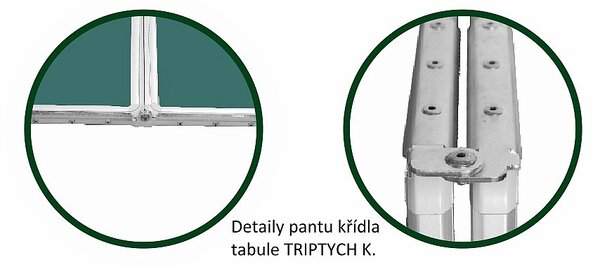 Magnetická tabule pro popis fixem TRIPTYCH K 200 x 100 cm - 200 x 100 cm, bílá