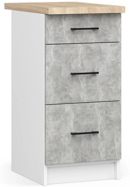 Dolní šuplíková skříňka 40 cm VERMINA - bílá / beton