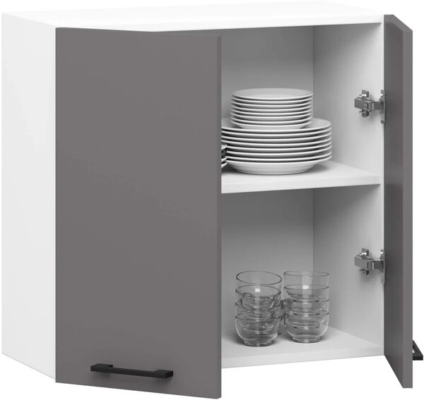 Závěsná kuchyňská skříňka 60 cm VERMINA - bílá / šedá