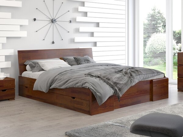 Postel s úložným prostorem - Hessler Drawers - borovice Odstín moření: Bílá, Rozměr: 120x200