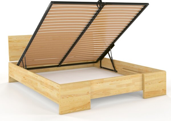 Postel s úložným prostorem - Hessler - borovice Odstín moření: Palisander, Rozměr: 120x200
