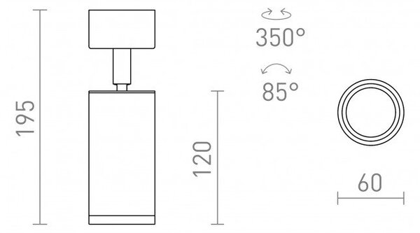 BELENOS stropní černá 230V LED GU10 9W - RED - DESIGN RENDL
