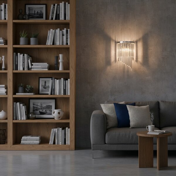 Ideal Lux 168913 nástěnné svítidlo Carlton 3x40W|E14 - chrom, čirá