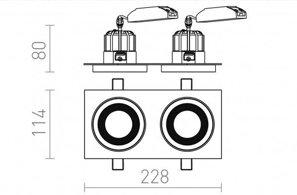 SHARM SQ II zápustná hnědá/perleťová zlatá 230V LED 2x10W 24° 3000K - RED - DESIGN RENDL
