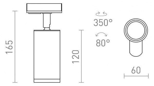 BELENOS pro jednookr. lištu černá 230V LED GU10 9W - RED - DESIGN RENDL