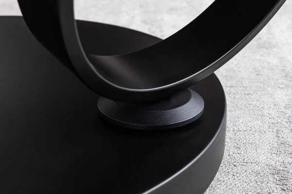Massive home | Konferenční stolek DANCING RINGS 80-135 cm otočný keramický stůl s přírodním travertinem a vzhledem rezavění
