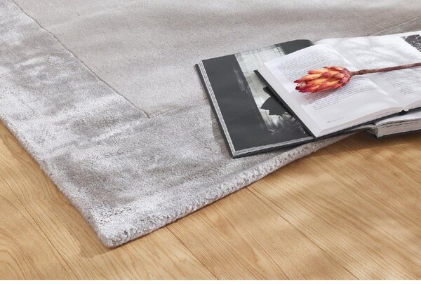 Makro Abra Moderní kusový koberec Aspen Silver vlna viskóza šedý stříbrný Rozměr: 80x150 cm