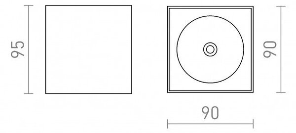 SENZA SQ stropní bílá čiré sklo 230V LED 6W IP65 3000K - RED - DESIGN RENDL