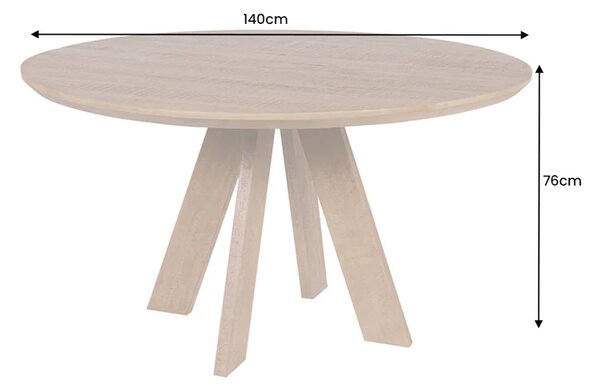 Massive home | Jídelní stůl ART WOOD Ø 140cm kulatý mangovníkové dřevo přírodní hnědý