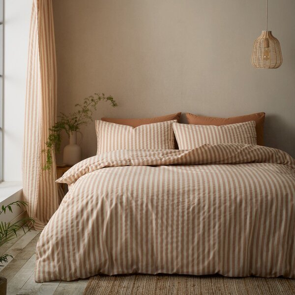 Oranžové povlečení na jednolůžko 135x200 cm Cotton Rich Woven Stripe – Pineapple Elephant