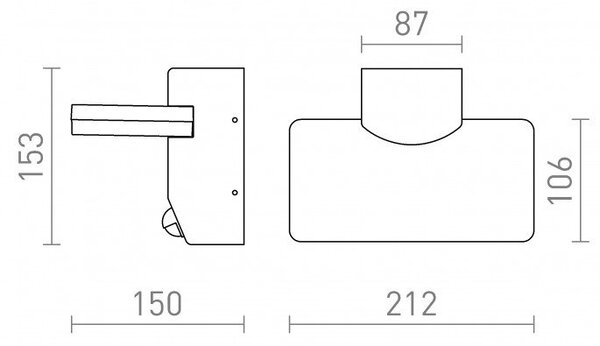 RINA PIR nástěnná antracitová 230V LED 12W IP65 3000K - RED - DESIGN RENDL