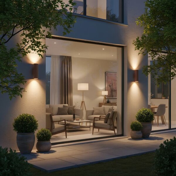 Ideal Lux 163611 venkovní nástěnné svítidlo Gun 2x60W|E27|IP54