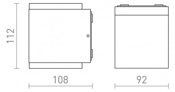 TIRAS II nástěnná antracitová mléčný akryl 230V LED 2x6W IP54 3000K - RED - DESIGN RENDL
