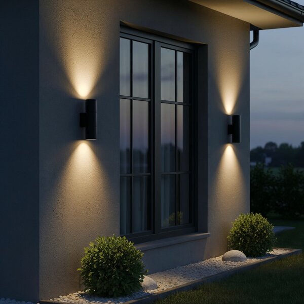 Ideal Lux 236841 venkovní bodová nástěnná lampa Gun 2x35W | GU10 | IP44 - antracit