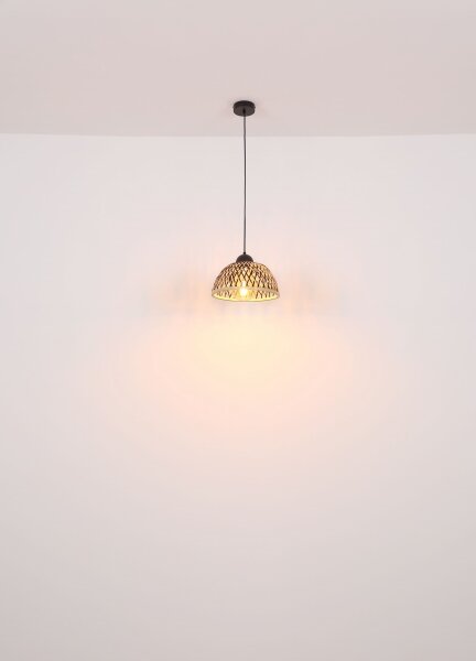 Globo 15767H1 - Lustr na lanku COLLY 1xE27/15W/230V bambus