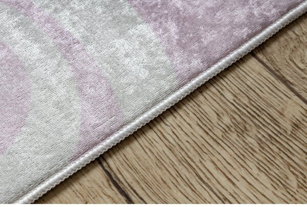 Dětský kusový koberec vhodný k praní BAMBINO 2533 Jednorožec růžový Rozměr: 80x150 cm