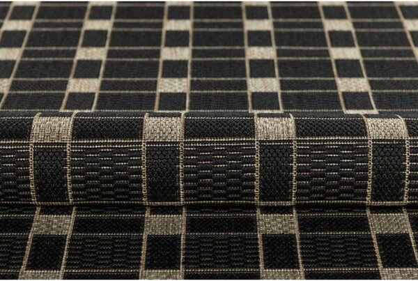Makro Abra Kusový koberec venkovní Sisal CORDA 1013 1 555 Geometrický tmavě hnědý Rozměr: 60x100 cm