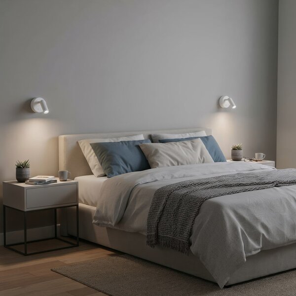 Ideal Lux 260600 LED nástěnné svítidlo Bean round 1x3,5W | 220lm | 3000K - vypínač na těle, bílá