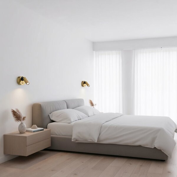 Ideal Lux 260624 LED nástěnné svítidlo Bean round 1x3,5W | 220lm | 3000K - vypínač na těle, mosaz