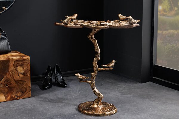 Odkládací stolek WILDLIFE BIRDS 60 CM antik mosaz Nábytek | Doplňkový nábytek | Odkládací stolky