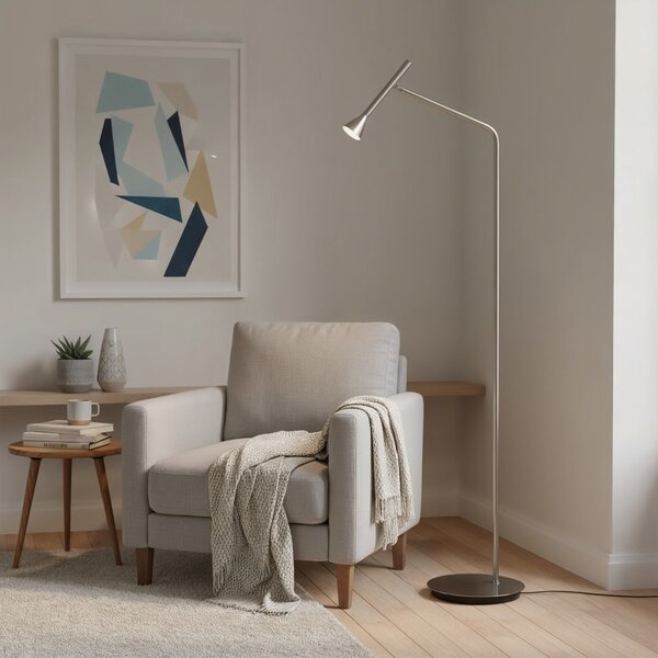 Ideal Lux 285337 LED stojací svítidlo Diesis pt 1x7W | 660lm | 3000K - kabelový spínač, nikl