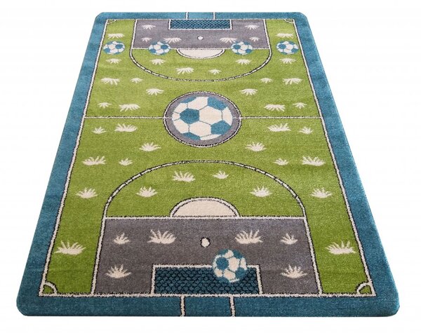Makro Abra Dětský kusový koberec Mondo 07 Fotbalové hřiště zelený šedý modrý Rozměr: 120x170 cm