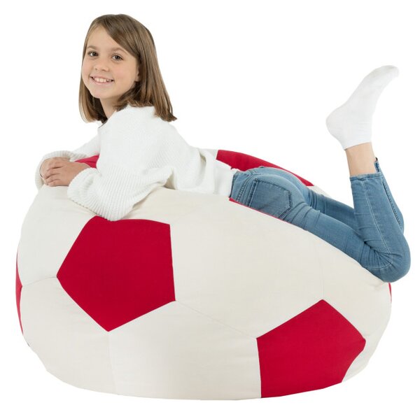 Sedací pytel Fotbal červený plyš