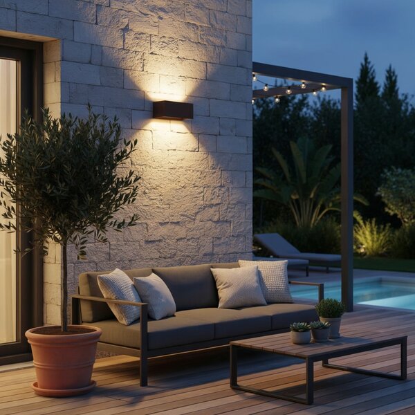 Ideal lux I328669 LED venkovní nástěnné svítidlo ATOM | 25W integrovaný LED zdroj | 2100lm | 3000K