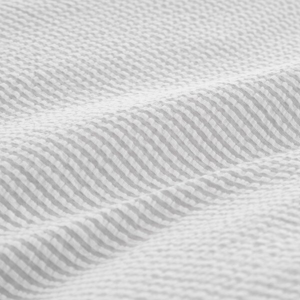 Světle šedé povlečení na jednolůžko z bavlněného perkálu 135x200 cm Seersucker Woven Stripe – Bianca