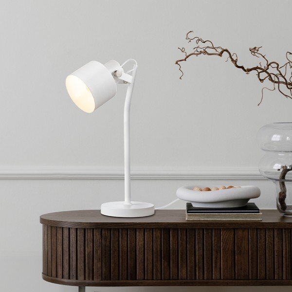CELEIA lampa stolní matná bílá matný nikl 230V E27 40W - RED - DESIGN RENDL