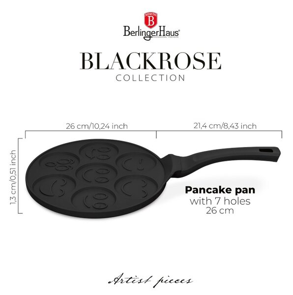 Lívanečník s titanovým povrchem Smajlíci 26 cm Matte Black Collection