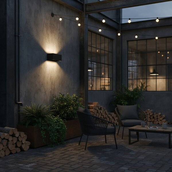 Ideal lux I328676 LED venkovní nástěnné svítidlo ATOM | 25W integrovaný LED zdroj | 2100lm | 3000K