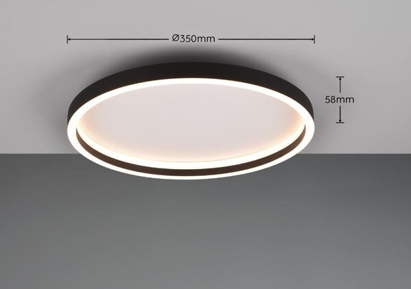 Trio R64502132 LED přisazené stropní svítidlo Rotonda 1x20W | 2600lm | 3000K | IP20 - matná černá