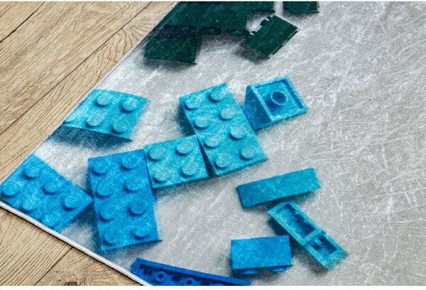 Makro Abra Dětský kusový koberec vhodný k praní BAMBINO 38480 Kostky Lego šedý vícebarevný Rozměr: 120x170 cm