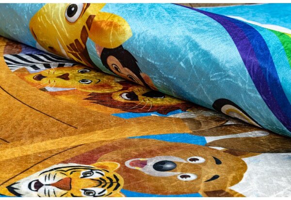 Makro Abra Dětský kusový koberec vhodný k praní BAMBINO 2685 Noemova Archa Zvířata Loď, Moře vícebarevný Rozměr: 80x150 cm