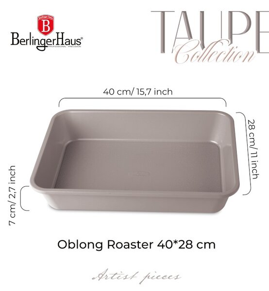 Plech na pečení hluboký s titanovým povrchem 40 x 28 cm Taupe Collection