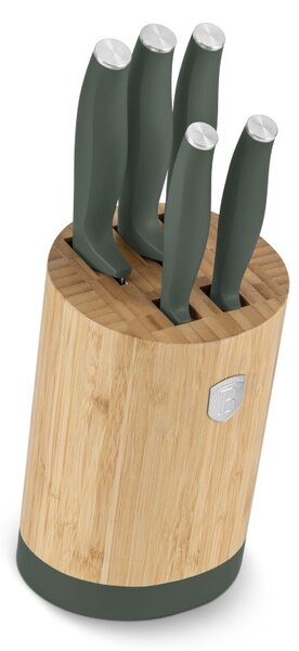 Sada nožů se stojanem BAMBOO 6 ks Matte Green Collection