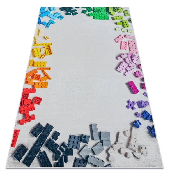 Makro Abra Dětský kusový koberec vhodný k praní BAMBINO 38480 Kostky Lego šedý vícebarevný Rozměr: 120x170 cm