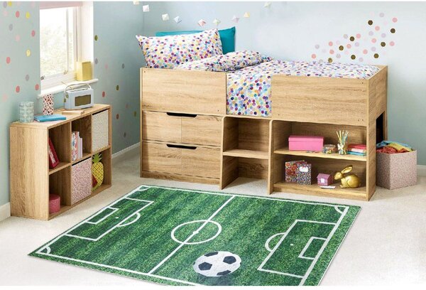Makro Abra Dětský kusový koberec vhodný k praní BAMBINO 51760 Fotbal kopačák zelený Rozměr: 80x150 cm