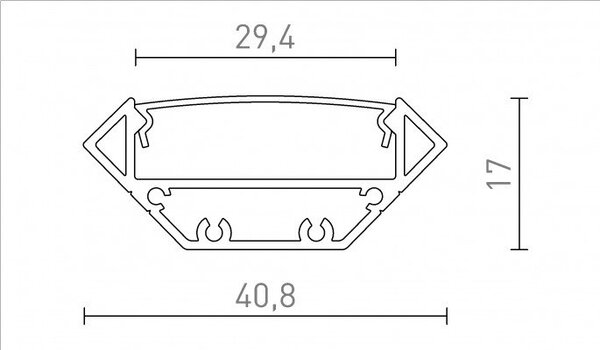 RED R14095 LED PROFILE J přisazený 1m eloxovaný hliník/matný akryl - RED - DESIGN RENDL