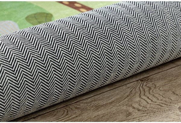 Makro Abra Dětský kusový koberec vhodný k praní BAMBINO 50200 Vesnice Ulice zelený hnědý Rozměr: 80x150 cm