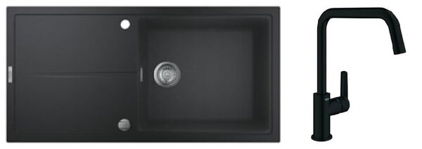 Sada granitový dřez Grohe K400 31641AP0, kuchyňská baterie Grohe Start 304702430