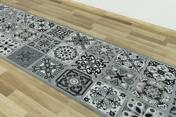 Makro Abra Běhoun Patchwork šedý pogumovaný Šíře: 67 cm