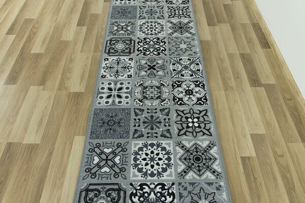 Makro Abra Běhoun Patchwork šedý pogumovaný Šíře: 67 cm