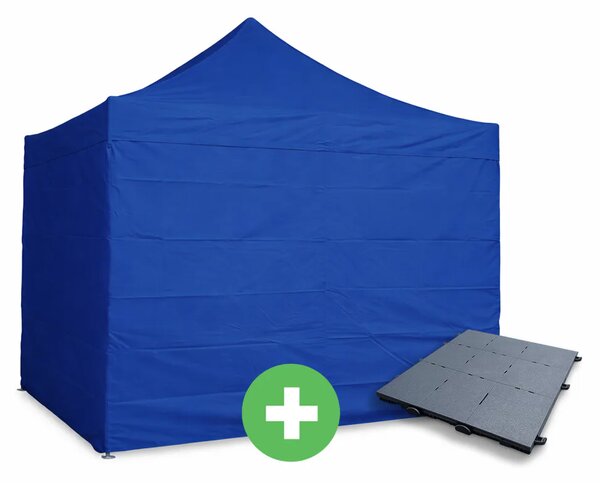 Nůžkový stan 3x3m ALU PREMIUM SET - plné bočnice + podlaha barva Černá