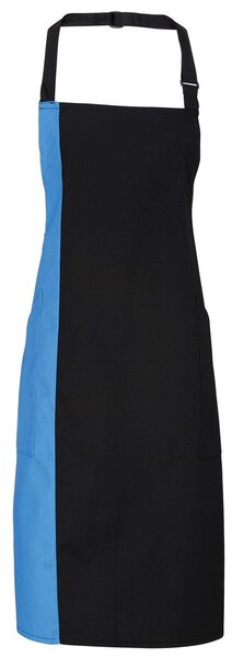 Premier Workwear Dvoubarevná kuchařská zástěra s laclem - Černá / tyrkysová