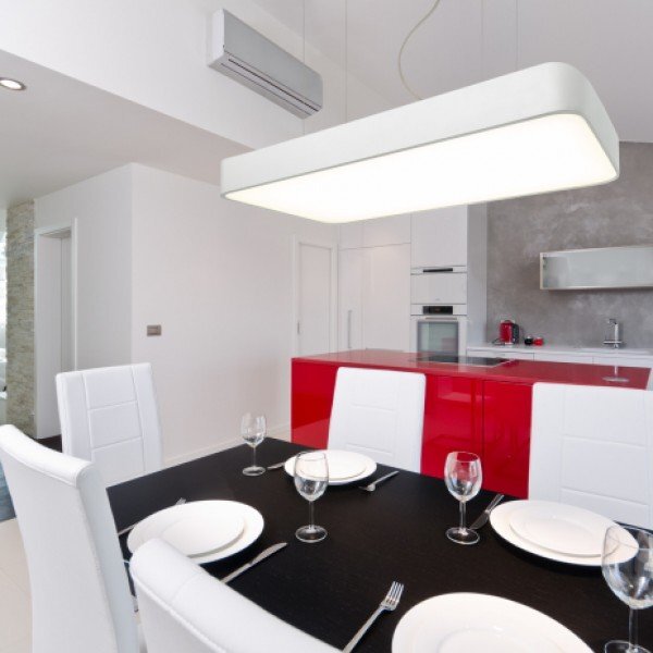 MENSA obdelníková závěsná bílá 230V LED 36W 3000K - RED - DESIGN RENDL