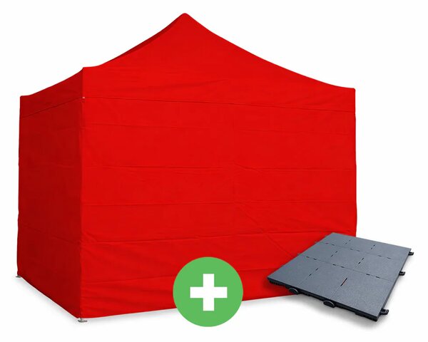 Nůžkový stan 3x3m ALU PREMIUM SET - plné bočnice + podlaha barva Černá