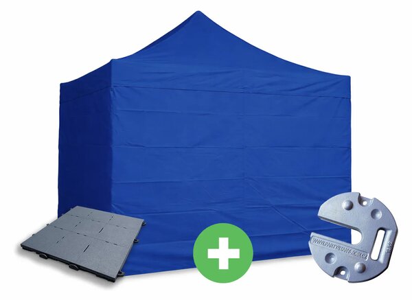 Nůžkový stan 3x3m ALU PREMIUM SET - plné bočnice + podlaha + závaží barva Zelená